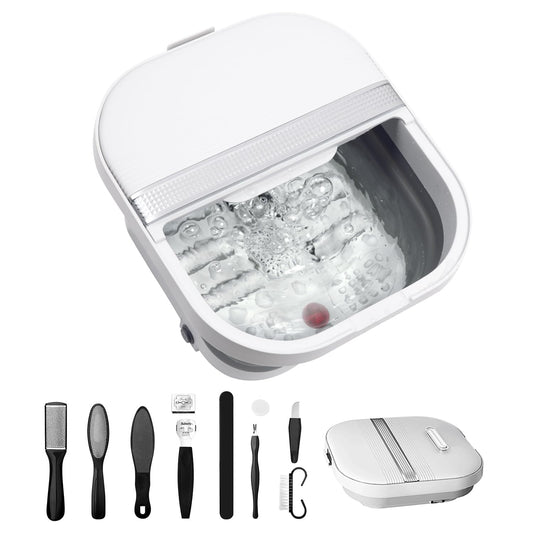 ACKLEAP Collapsible Foot Spa Bath with Heat and Massage Rollers Foot Bath with Acupressure Massage PointsRed LightFoldable Foot Spa with Smart Heating for Home Spa Use for Chirstmas Gift